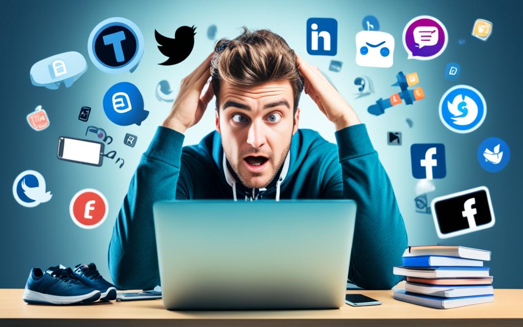 desafios de mídia social na vida acadêmica e profissional